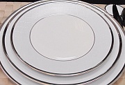 Набор столовой посуды обеденный, 41 предмет, фарфор, серия ETHEREAL WHITE PORCEL магазин «Аура Дома»