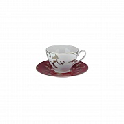 Чашка чайная (340 мл) с блюдцем (17 см), фарфор, серия GOLD RUBY PORCEL магазин «Аура Дома»