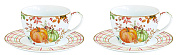 Набор кофейный фарфоровый HARVEST: чашка с блюдцем (2 шт) в подарочной упаковке  магазин «Аура Дома»