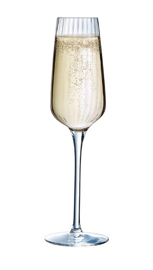 Бокал для шампанского стеклянный, объем 210 мл