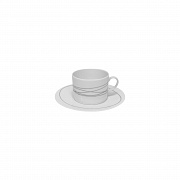 Чашка чайная (230 мл) с блюдцем (16 см), фарфор, серия NEW CICLONE