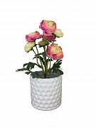 Кашпо цветочное керамическое декоративное, цвет белый, 12,8x12,8x12,2 см. Китай  магазин «Аура Дома»