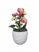 Кашпо цветочное керамическое декоративное, цвет белый, размер: 15,3x15,3x12,5 см			  магазин «Аура Дома»