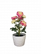 Кашпо цветочное керамическое декоративное, цвет белый, размер: 13,4х13,4х10 см			  магазин «Аура Дома»