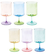 Набор бокалов для вина стеклянных RAINBOW (6 шт), объем 360 мл в подарочной упаковке  магазин «Аура Дома»