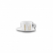 Чашка чайная (230 мл) с блюдцем (16 см), фарфор, серия GOLDEN TOUCH PORCEL магазин «Аура Дома»