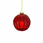 Игрушка елочная декоративная шар, стекло, д. 8 см (красная)  магазин «Аура Дома»