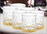картинка Набор стаканов для виски TATOO (6 шт) в подарочной упаковке (золото) Chinelli магазин «Аура Дома»