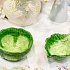 Блюдо в виде листа, размер 20X13, зеленого цвета,  часть столового набора "Капуста", керамика
