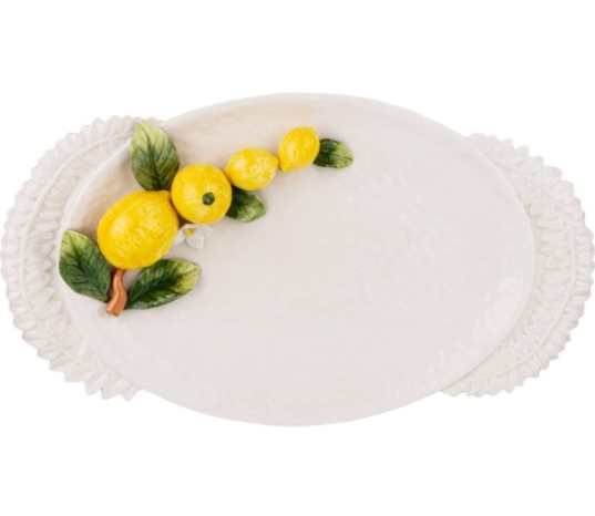 Блюдо овальное керамическое "Лимон", размер: 45х24 см