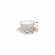 Чашка чайная (340 мл) с блюдцем (17 см), фарфор, серия FIUME D'ORO PORCEL магазин «Аура Дома»