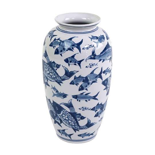 Ваза «Глубоководный океан»фарфор, 20,5х20,5х37,5 см ручная работа