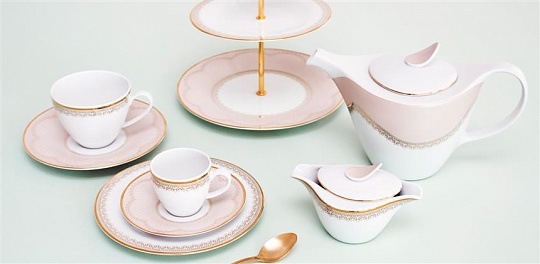 Набор посуды чайный, 15 предметов, фарфор, серия Grace