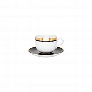 Чашка чайная (240 мл) с блюдцем (15 см), фарфор, серия SATURN PORCEL магазин «Аура Дома»