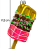 Игрушка новогодняя стеклянная  "Мороженое на палочке"  диаметр 5,5 см, высота 11,5 см