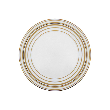 Тарелка закусочная, 27 см, фарфор, серия GOLDEN STRIPES