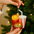 Игрушка новогодняя стеклянная "Новогодний McDonald’s"  диаметр 8,5 см, высота 11,5 см