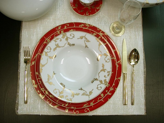 Набор столовой посуды обеденный, 41 предмет, серия GOLD RUBY