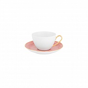 Чашка чайная (230 мл) с блюдцем розовым (15 см), фарфор, серия VIVIAN PORCEL магазин «Аура Дома»