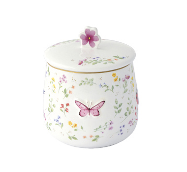 Банка фарфоровая FANCY GARDEN, д. 11 см в подарочной упаковке
