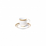 Чашка кофейная (110 мл) с блюдцем (12 см), фарфор, серия Imperio Gold PORCEL магазин «Аура Дома»