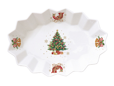 Блюдо сервировочное фарфоровое CHRISTMAS TALE, размер: 25x17 см в подарочной упаковке