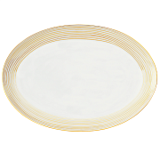 Блюдо овальное фарфоровое COUPE GOLDEN ORBIT, размер: 30х21 см PORCEL - Industria Portuguesa de Porcelanas, S.A Португалия, AP.77-3770-909 Оливеира до Баирраo магазин «Аура Дома»