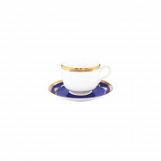 Чашка чайная (280 мл) с блюдцем (15 см), фарфор, серия Imperio Gold