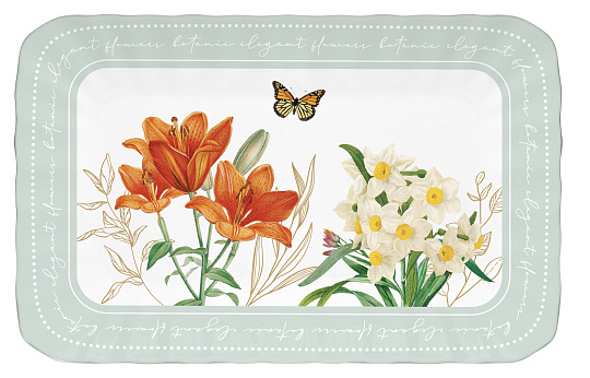 Блюдо сервировочное фарфоровое ROYAL BLOSSOM, размер: 20x13 см в подарочной упаковке