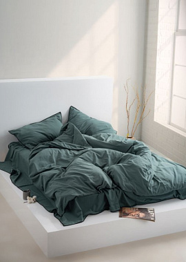 Комплект постельного белья DARK GREEN, состав: 100% хлопок, размер: евро
