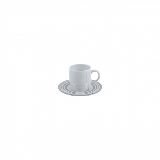 Чашка кофейная (90 мл) с блюдцем (11 см), фарфор, серия SILVER STRIPES