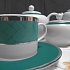 Набор посуды чайный, 15 предметов, фарфор, серия ETHEREAL ULTRAMARINE GREEN