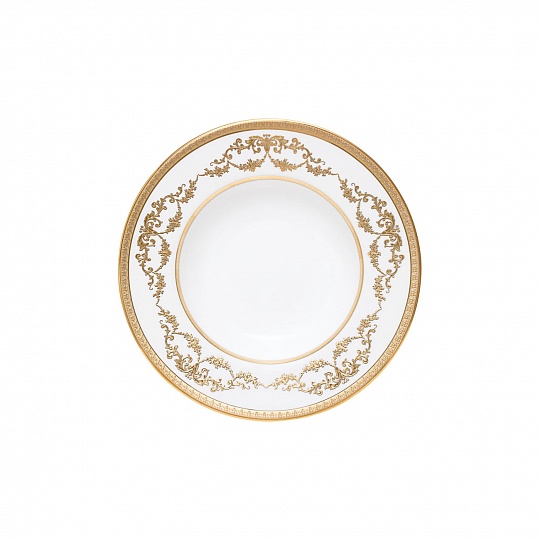 Тарелка суповая (белого цвета), 22 см, фарфор, серия Imperio Gold