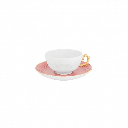 Чашка чайная (250 мл) с блюдцем (15 см), фарфор, серия VIVIAN