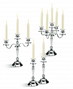 картинка Подсвечник на три свечи в подарочной упаковке, 35 см, посеребренный металл,Chinelli Chinelli магазин «Аура Дома»