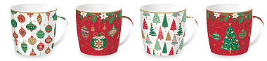 Кружка фарфоровая JINGLE BELLS, объем 350 мл в подарочной упаковке