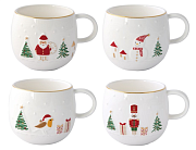 Кружка фарфоровая LET IT SNOW, объем 400 мл в подарочной упаковке  магазин «Аура Дома»