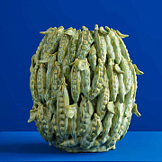 Ваза "Заленый  горошек", керамика, 29x28,5x31,5 см, ручная работа  магазин «Аура Дома»