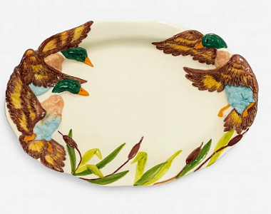 Блюдо овальное керамическое "Утки" размер: 60х40 см
