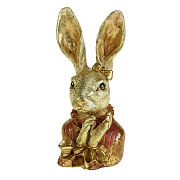 Статуэтка "Бюст кролика Hannilein, кремовый/красный/золотой, 11x12x23,5 см, керамика  магазин «Аура Дома»