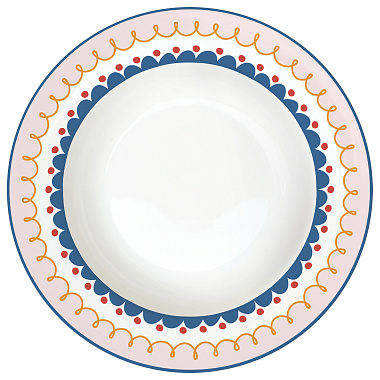 Тарелка суповая фарфоровая FRUIT MANIA, д. 21,5 см