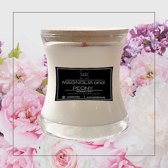 Свеча ароматическая MAGNOLIA & PEONY  (Манолия и пион)