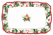 Блюдо сервировочное фарфоровое CHRISTMAS BERRIES, размер: 35x23 см в подарочной упаковке
