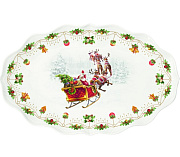 картинка Блюдо сервировочное фарфоровое NOSTALGIC CHRISTMAS, размер: 40x25,5 см в подарочной упаковке  магазин «Аура Дома»