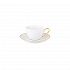 Чашка чайная (230 мл) с блюдцем белым (15 см), фарфор, серия VIVIAN