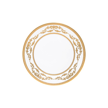 Тарелка десертная (белого цвета), 23 см, фарфор, серия Imperio Gold