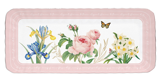 Блюдо сервировочное фарфоровое ROYAL BLOSSOM, размер: 36x16 см