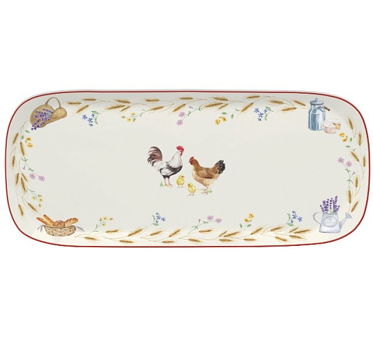 Блюдо сервировочное фарфоровое COUNTRY LIFE, размер: 40x17,5 см в подарочной упаковке