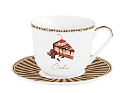 Чайная пара фарфоровая SWEET MOMENTS, объем 370 мл в подарочной упаковке  магазин «Аура Дома»