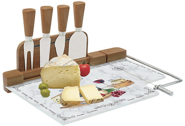 Подставка для сыра с 4-мя лопатками и слайсером LES FROMAGES